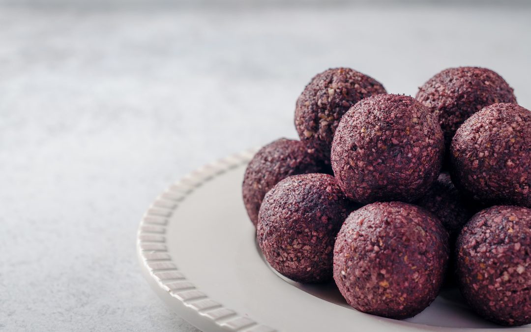 Raspberry Coconut Cashew Bliss Balls